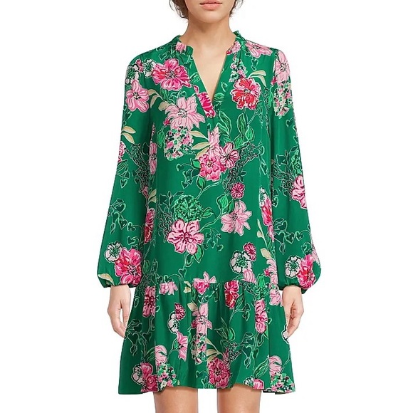 NWT Lilly Pulitzer Evaline Silk Dress Multi Safari Sanctuary 6 - Picture 1 of 4